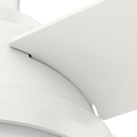 Hunter Fan Dempsey Low Profile Ceiling Fans with Lights and Remote, Flush Mount Ceiling Fan with Lights, Metal, Fresh White, 44 Inch LED Hunter