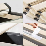 Zinus Dachelle King Upholstered Platform Bed Frame with Wood Slat Support in Dark Grey Zinus