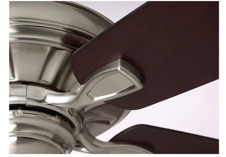 Luminance kathy ireland HOME Carrera Grande Eco 60"" Ceiling Fan Fixture Brushed Steel with Walnut Blades with 6-Speed Wall Control and Downrod | Energy Star Rated Motor | Light Kit Adaptable, Large Luminance