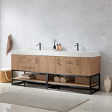 Vinnova Alistair Bathroom Vanity, 84 Inches, North American Oak VINNOVA