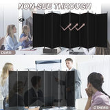 8 Panel Room Divider, Portable Room Dividers Folding Privacy Screens, 172" W Freestanding Fabric Divider for Room Separation, Partition Room Divider Panel for Dorm Home Studio Office, Black TANGJEAMER