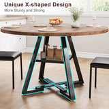 Jocoevol 51'' Round Dining Table for 6,Kitchen Dining Room Circle Dinner Pedestal Table,Space Saving Wood Kitchen & Dining Room Furniture (Vintage, 51In) Jocoevol