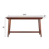 Walker Edison Mid-Century Modern Solid Wood Trestle Base Dining Table, 60 Inch, Walnut Walker Edison