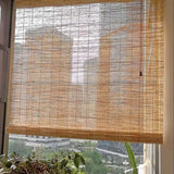 Bamboo Roller Shade Blinds 10'' 22'' 25'' 36'' 38'' 42'' 45'' Wide Cordless Bamboo Blinds Hand Woven roll up Shades for Window Porch Outdoor Patio(32''x64'') WoodArtSupply