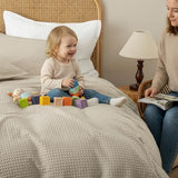 David's Home Waffle Weave Duvet Cover Set King Size,Soft Breathable 3pcs Comforter Cover Set with 2 Pillowcases,Textured Home Decor Bedding Set Cozy for All Seasons, Nature 104"×90",No Comforter David's Home
