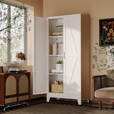 QPRVPTOW 61" H Metal Pantry Cabinet,White Storage Cabinet with Doors,Freestanding Kitchen Pantry Cabinet,Farmhouse Food Storage Cabinets,Tall and Large Pantry Cabinets for Dining Room, Living Room QPRVPTOW