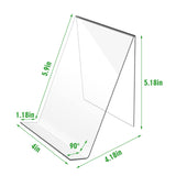 trophable 12PACK Acrylic Book Stand, 4x5 Inch Clear Book Display Easel Clear Acrylic Holder for Displaying Picture，Notebooks,Music Sheets Artworks,CDs trophable