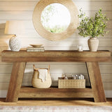 Tribesigns 70.9 Inch Long Console Tables, Farmhouse Entryway Table with Storage, 2-Tier Sofa Table Behind Couch for Entrance, Hallway, Living Room (Rustic Brown) Tribesigns