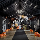 20ftx40ft Black Ceiling Curtain for Wedding Parties – 4 Panels Wrinkle-Free 40 FT Long Tent Draping Curtains for Wedding, Birthday & Theme Parties, 40ft Height with Rod Pocket Party Village