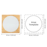 PYD Life 6 Pack Sublimation Night Lights Blanks LED Glass Photo Frames Panels White 3.5" Round with Warm Light,with 3.9" Square Wooden Display Base for Heat Press Machine Printing PYD Life