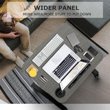 WNJQBY Mobile Standing Desk with Wheels, Elevating Table,Lift desks for Home Office,Rolling Portable Laptop Desk Height Adjustable, Mobile Computer Desk,Small Sit Stand Workstation（Black） WNJQBY