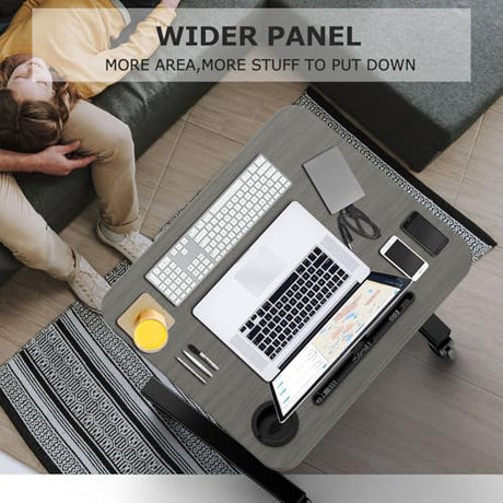 WNJQBY Mobile Standing Desk with Wheels, Elevating Table,Lift desks for Home Office,Rolling Portable Laptop Desk Height Adjustable, Mobile Computer Desk,Small Sit Stand Workstation（Black） WNJQBY