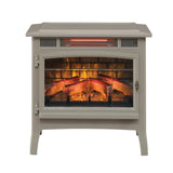 duraflame Freestanding Electric Fireplace Stove Heater with 3D Flame Effect for 1,000 Sq. Ft. Room, French Gray Duraflame