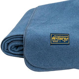 Arcturus Bighorn 100% Virgin Wool Blanket | Heirloom-Quality Wool Bedding for Home & Cabin | Warm, Thick & Durable (Twin Size, Steel Blue) Arcturus