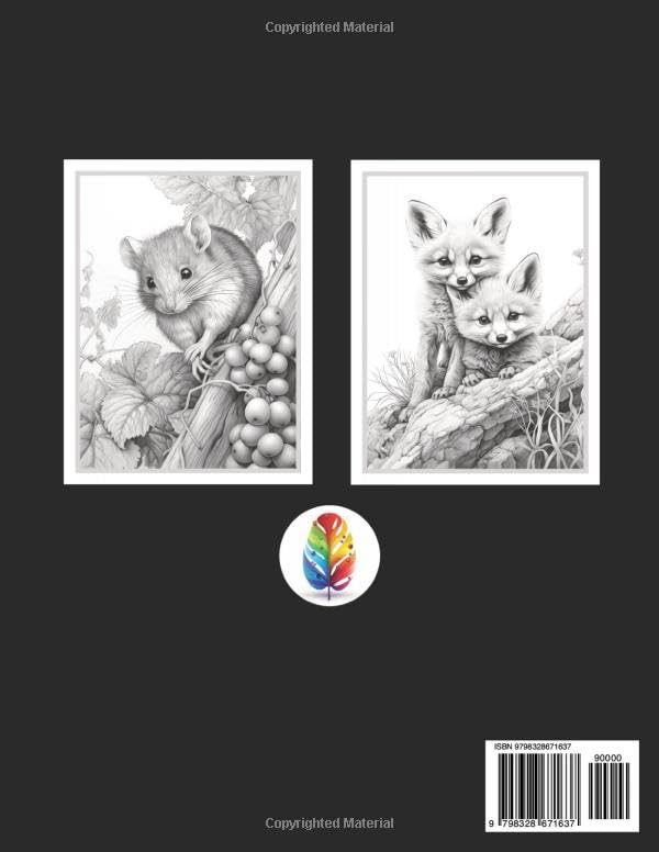 Realistic Wildlife Animal Coloring Book: 50 Beautiful Grayscale Designs Majosta