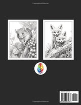 Realistic Wildlife Animal Coloring Book: 50 Beautiful Grayscale Designs Majosta
