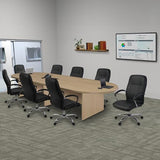 Romig Legacy 12 ft. Racetrack Laminate Conference Table with Charging Port- Noble Oak Romig