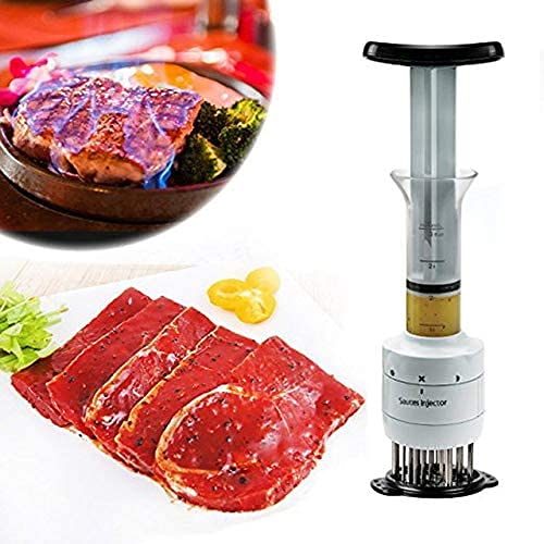 GOTOTOP Meat Marinade Tenderizer Needle Injector Steaks Flavor Syringe Cook Kitchen Tool Meat Tenderizer 2.64 x 2.64 x 8.86inch GOTOTOP