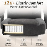 Massage Office Chair with Foot Rest,6-Point Vibration & Heat Reclining Computer Chair,Big and Tall Fabric Office Chair for Heavy People,Ergonomic Executive Desk Chair,Thick Cushion,High Back,BlackGrey Sofetura
