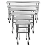 MySit 4 inch Work Table Caster Wheels for Commercial Kitchen Prep Tables, Expanding Stem Casters Set of 4 with Locking Brakes Fit Both 1-1/2" and 1-5/8" Leg Tube Adapter for Stainless Steel Worktable MySit