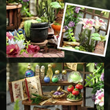 Foyucool Miniature House Kit, Dollhouse Kit with Furnitures, DIY Mini House Building Kit for for Adult, Christmas Home Decorations Gifts for Family and Friends, Flower Shop