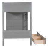 Harper & Bright Designs Twin Over Twin Bunk Bed with Storage, Wood Bunk Bed Frame with 2 Drawers and Multi-Layer Cabinet, Gray Harper & Bright Designs