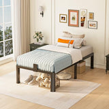Yitong Angel 14 inch Twin Bed Frame with Round Corner Legs Mattress Slide Stopper,3500 lbs Heavy Duty Metal Platform,No Box Spring Needed,Steel Slat Support,Easy Assembly,Noise Free Yitong Angel