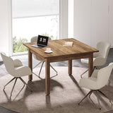 Tribesigns 39.4-Inch Square Conference Table for 4 People, Small Wooden Meeting Room Table with Solid Wood Legs and Thicken Tabletop for Conference Room Seminar Room Boardroom (Greyish-Brown) Tribesigns