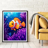 Natuyalo Fish Coral Paint by Numbers Kit for Adults Beginner Animal DIY Painting Kits for Adults - Linen Canvas, Acrylic Pigment, 3 Paint Brushes, Waterproof Durable, Frameless, 16x20 Inch Natuyalo