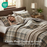 Woolrich Reversible Quilt Cabin Lifestyle Design - All Season, Breathable Coverlet Bedspread Bedding Set, Matching Shams, Oversized Full/Queen, Tasha Plaid Tan/Brown 3 Piece Woolrich John Rich & Bros.