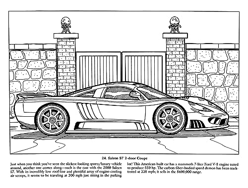 Luxury Cars Coloring Book (Dover Planes Trains Automobiles Coloring) Dover Publications