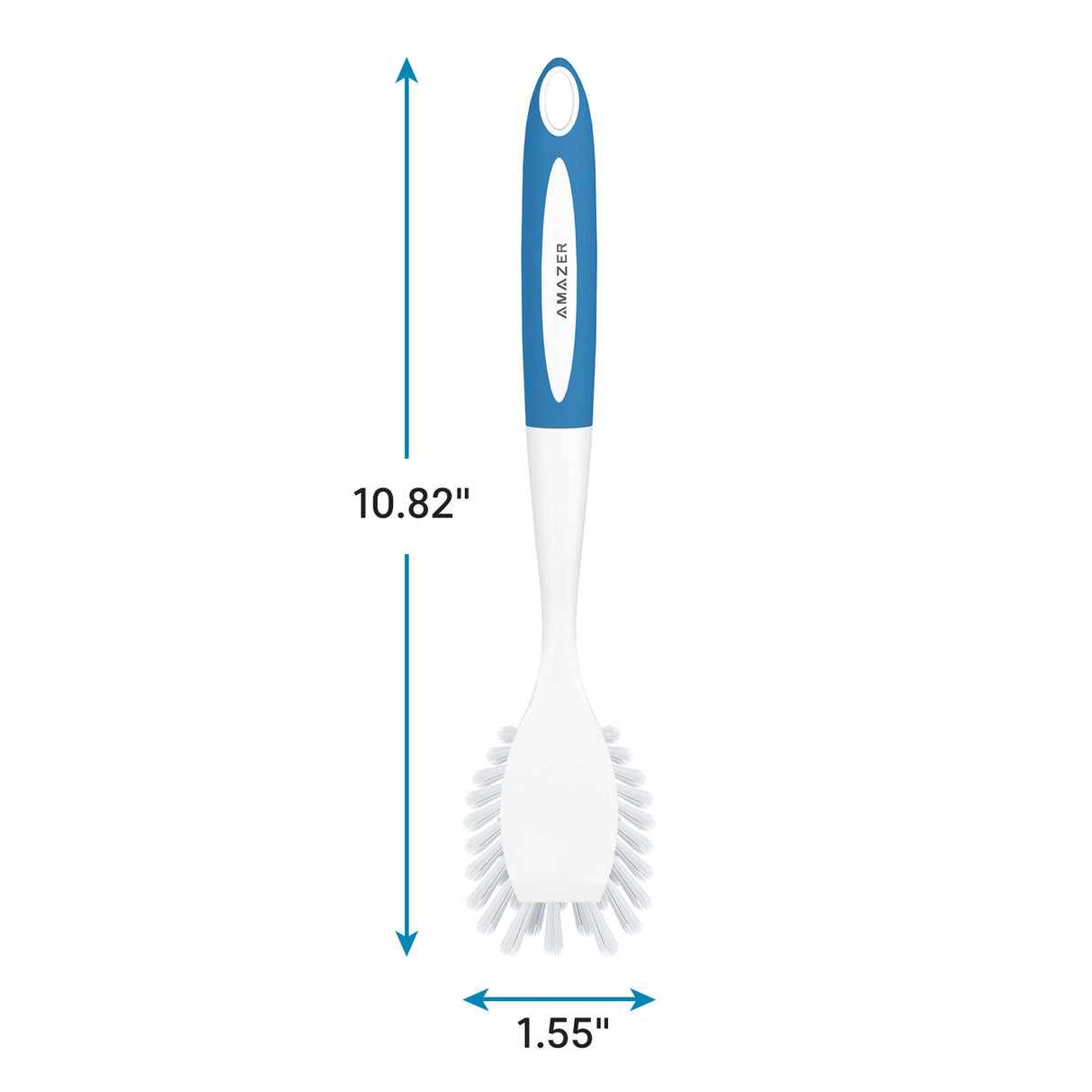 Amazer Dish Brush with Handle, 2 Pack Kitchen Scrub Brushes for Cleaning, Dish Scrubber with Stiff Bristles for Sink, Pots, Pans Amazer