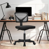 NEWBULIG Home Office Desk Chair, Armless Ergonomic Swivel Computer Chair with Wheels, Adjustable Height and Low-Back Mesh Design, Rolling Chair with Lumbar Support and Comfortable Seat, Black NEWBULIG