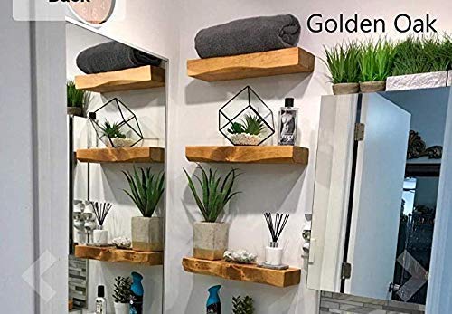 Rustic Curved Edge Re-purposed Solid Wood Floating Shelf Custom Colors and Sizes Little Wood Creations
