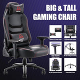 COLAMY Big and Tall Gaming Chair 400lbs-Computer Gamer Chair, Ergonomic Executive Office Chair, High Back PC Chair with Wide Seat for Adult Black COLAMY