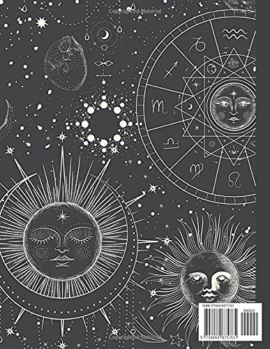Astrology Coloring Book: 100 Pages Adult Coloring Book of Celestial Bodies, Witchcraft, Sun, Moon, and Stars Majosta