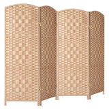 HALLYBEE Small Room Divider, Privacy Screen, Short Room Dividers and Folding Privacy Screens, Foldable Temperary Wall Partitions, 4 Panel Natural Space Separation Separator HALLYBEE