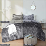 Comfort Spaces Juliette Luxe Comforter Set Velvet Lush with Soft Brushed Microfiber Reverse, All Season Cozy Velvet Bedding Sets, Fluffy Comforter Bed Set, Matching Sham, Grey Twin/Twin XL 2 Piece Comfort Spaces