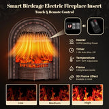 50” Solid Wood Electric Fireplace with Mantel, Black Roman Column TV Stand with Antique Bronze Finish Birdcage Heater Insert, Elegant Fireplace for Living Room, Bedroom & Entryway BLANKSPACE