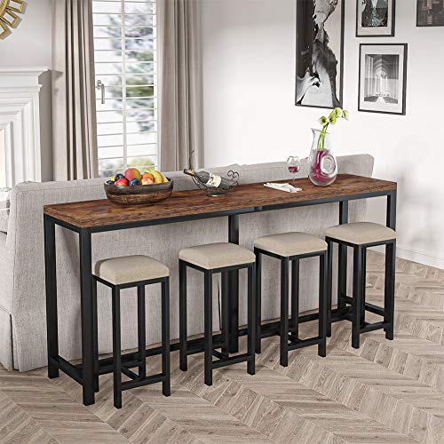 Tribesigns 70.9 inch Extra Long Console Table Behind Couch, Easy Assembly Sofa Table for Living Room Small Space, Rustic Industrial Narrow Entryway Hallway Table (Brown) Tribesigns