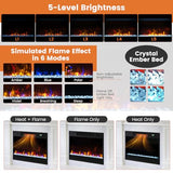RELAX4LIFE 23’’ Electric Fireplace Wall Mounted - Recessed Fireplace Heater w/6 Adjustable Flame, 5 Brightness, Overheat Protection, Remote Control, Timer, Electric Fireplace Inserts, 1500W (Black) RELAX4LIFE