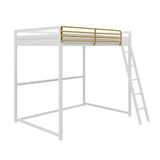 Little Seeds Haven Full Loft Bed, White/Gold Little Seeds