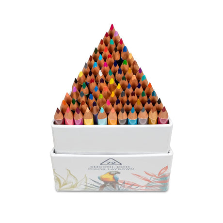PARROT Premier 72ct Wooden Colored Pencils, Soft Core, Triangular-Shaped, Pre-Sharpened, for Artists, Adult & Kids Coloring Book, Perfect for Drawing, Coloring, Blending, and Shading PARROT