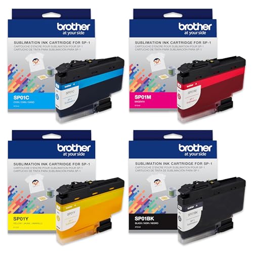 Brother SP-1 Sublimation Printer with Full CMYK 47ml Ink Set, 10 Dye-Sublimation Transfer Sheets & Artspira Design Software