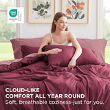 Bedsure King Size Comforter Set - 7 Pieces Burgundy King Bedding Set for All Seasons, Boho Contrasting Design Bed in a Bag with Comforter, Sheets, Pillowcases & Shams Bedsure