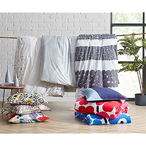 Marimekko - King Duvet Cover Set, Smooth Cotton Percale Bedding with Matching Shams, Lightweight Home Decor (Fokus Grey, King) MARIMEKKO