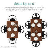 Best Choice Products Extendable Dining Table 47 to 63in Modern Large Expanding Kitchen Table up to 6 People w/Leaf Extension, 2 Locks, 132lb Capacity - Brown Best Choice Products
