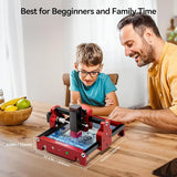 Mini Laser Engraver for Beginner, Woxcker S1 1.6W Laser Engraver Machine Portable No Need Installation 130mm x 130mm Bed Size 0.05 Laser Spot for DIY, Wood, Acrylic, Leather, Leaf Woxcker