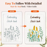 CYANFOUR 2026 New Embroidery Stitch Book Kit for Adults Beginners, Cross Stitch Kit with Step-by-Step Guide and Video, Threads and Needles, Portable Crafts Gift for Adults