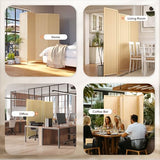 JOSTYLE Room Divider 4 Panel Folding Privacy Screen, Bamboo Room Divider Screen - 6 ft. Tall Wall Divider for Room Separation Freestanding Partition Separators, Beige JOSTYLE